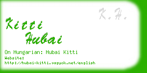 kitti hubai business card